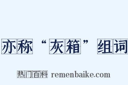亦称“灰箱”组词是什么意思的图片